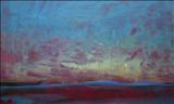 Late sunset by Serena Searight, Painting, Oil on Board